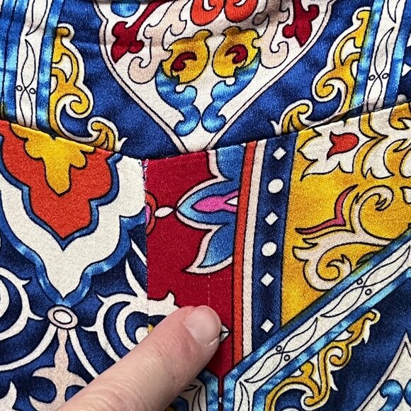 Haute Hippie Palazzo Pants Large Colorful Geometric Ethnic Print Boho Pockets - Picture 5 of 8